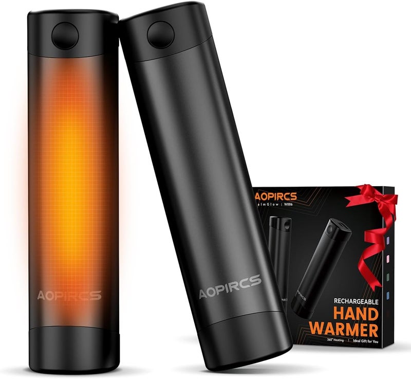 Aopircs Rechargeable Hand Warmers - 2 Pack Electric Pocket Warmer, 360° Heating, 2X 5000mAh 18Hrs Long Last, 3 Settings - Camping Essentials, Hunting Gear, Christmas Stocking Stuffers, Gifts for Men, Women - Image 1